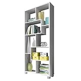 SelectionHome Estantería Multiposición, Librería para Salón o Oficina, Modelo Deluxe, Color Blanco Mate, Medidas: 68,5 cm (Ancho) x 161 cm (Alto) x 25 cm (Fondo)