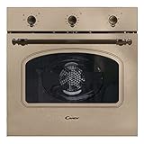 Candy FCC603NAV - Horno eléctrico empotrable, ventilado, capacidad 65 litros, multifunción y función pizza, 8 programas, 56,8 x 59,5 x 59,5 cm, estilo rústico, avena, clase A+