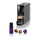 Krups Nespresso Essenza Mini XN110B - Cafetera monodosis de cápsulas Nespresso, compacta, 2 programas de café,19 bares, apagado automático, color gris, incluye kit bienvenida