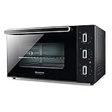 Taurus Horizon 45 - Horno eléctrico. 1500W. 45L. Temporizador 90min. 5 modos cocción. Incluye parrilla, bandeja, rustidor giratorio, bandeja recogemigas. Hasta 230º. Toque frío. All-Glass.