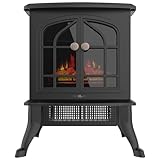 Cecotec Chimenea Eléctrica de Pie ReadyWarm 2000 Flames. 2000 W, 2 Niveles de Potencia, Termostato Ajustable y Control Independiente de Las Llamas, Área de Cobertura 25 m2