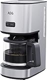AEG CM4-1-4ST Cafetera de Goteo 12 Tazas, Jarra de Cristal con Indicador de Nivel, Acero inoxidable, Apta Lavavajillas, Capacidad de 1.7L, Sistema Antigoteo, Filtro Extraíble, Apagado Automático, Inox