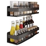 Especiero de Cocina de Acero Inoxidable – Estante Metálico de 2 Niveles para Pared o Encimera – Organizador de Especias y Botes – Estantería para Almacenaje en Cocina, Baño o Despensa (40x10cm)