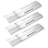 SWAWIS 3 Set 29,8-53,3 cm Universal Placa de Calor Piezas, Accesorio de Calor de 430 Acero Inoxidable para Landmann Outback Brinkmann Charbroil, Burner Cover(Plata)