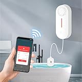 Alarma de Detector de Agua WiFi, Sensor de Agua Inteligente y Detector de Fugas de Agua, Alarma de Detector de Agua de 100dB con Monitoreo Remoto a través de Aplicación.1PCS