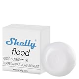 Shelly Flood | Sensor de inundación inalámbrico con medición de Temperatura | Automatización del hogar | Aplicación iOS Android | Alarma de Goteo y Fugas | Control de calefacción por Suelo | Diseño