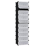 T-LOVENDO.ES Zapatero estantería modular cubos con compartimentos cerrados | Organizador de calzado, ropa y accesorios | Diseño apilable, fácil de montar, para vestidor, dormitorio o entrada