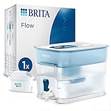 BRITA Depósito filtrante Flow XXL (8,2 l) incl. 1x cartucho MAXTRA PRO All-in-1: Dispensador adaptable al frigorífico para familias y oficinas, que reduce cloro, cal e impurezas.