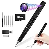 CYI Cámara Espia Oculta 1080P HD Boli Espia 32GB Micro Bolígrafo Camara Grabación en Bucle para Negocios y Conferencias con 5 Tintas