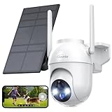 HOOISE Camara Vigilancia WIFI Exterior Solar - 2K Camaras de Vigilancia sin Cables 360° Camara Vigilancia Exterior Batería Camara de Seguridad Exterior con Detección Humana PIR y Visión Nocturna Color