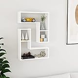 Mengtu Mobili - Estantes de pared de 2 piezas, color blanco, 50 x 15 x 50 cm, de aglomerado, estante de pared, estantes de pared para salón, oficina, dormitorio, baño, decoración para casa