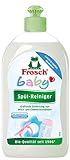 Frosch baby Limpiador de lavavajillas 500 ml potente eliminación de restos de leche y comida, hipoalergénico, fórmula especial: elimina incluso restos de leche en polvo