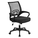 Yaheetech Silla de Oficina Silla de Malla Altura Ajustable para Trabajo Silla Escritorio Ergonómica Giratoria