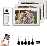 ANJIELO SMART Videoportero 1080P (Timbre con Cable), Timbre de Puerta para 3 familias, Pantalla táctil de 7 Pulgadas (3 familias)