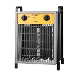 SIAL Calefactor 9000 W - Radiador Electrico - Calentador Industrial - 3 Niveles de Calor - Termostato & Protección Contra Sobrecarga - Ventilador de Calefacción Para Uso Interior y Exterior