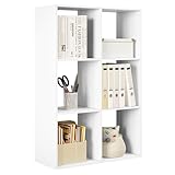 WOLTU Estanteria de Libros de 3 Niveles con 6 Cubos, Libreria Blanca, Estanteria de Almacenamiento para Salón, Dormitorio y Oficina, Estilo Moderno, 71x29x106 cm, RGB42ws