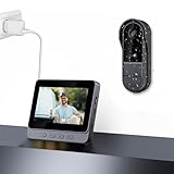 Winnes Timbre de Video inalámbrico para Exteriores, intercomunicador Visual bidireccional con Efecto Ojo de Gato, con Pantalla táctil de 4,3 Pulgadas/visión Nocturna/ángulo Amplio de 170°