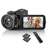 IXNAIQY Videocámara Digital 1080P 36MP, Cámara Vlogging con IR Visión Nocturna 16X Zoom Digital, Cámara de Vídeo con 3.0' Pantalla Táctil 270° Rotativo Camcorder con Control Remoto, 2 Baterías