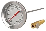 Lantelme 500 grado horno leña bimetálico y horno horno barbacoa termómetro analógico. diámetro de 62 mm y 30 cm de largo (30cm)