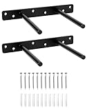 QWORK® 2 Piezas Soportes Estantería Invisible – 150mm - Hierro Macizo - para Estante de Madera y Decoraciones de Pared