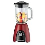 Russell Hobbs Batidora de Vaso para batidos, zumos y papillas, vaso de cristal de 1,5 l, 2 velocidades con función Pulse, cuchillas de acero inoxidable, sin BPA, 850 W max, Desire 27121-56