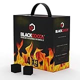 BLACKCOCO's - 4KG Carbón Natural de Coco Premium Cachimba y BBQ - Briquetas de Carbón de Coco de Alta Calidad Shisha y Barbacoas – Cubos de Carbón Barbacoa y Narguile con largo tiempo de combustión