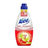 Asevi Gel Lavavajillas para Máquina Max Power - Detergente Lavaplatos Todo en 1 - Lavavajillas Líquido Gran Poder Desengrasante - Brillo sin Manchas - Protección Antical - Frescor Cítrico