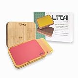 Tabla de Cortar Cocina Multifuncional Doble Cara en Madera Bambú con 3 Alfombrillas PP, Intercambiables, Flexibles y Antideslizantes - Utensilios de Cocina - Sin BPA - Higiénica - Lita Store