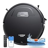 Laresar Clean Robot aspirador, aspiradora robótica de 4500 Pa con refuerzo automático de alfombras, aspiradora robot ultrafina para pelo de mascotas, control de aplicación inteligente, funciona con