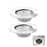 2 Piezas Filtro de Acero Inoxidable para Desagüe del Fregadero De La Cocina y Tocador de Baño, 7.5CM