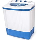 tectake® Lavadora Portátil Mini con Centrifugado, 4,5kg, Carga Superior, Ahorro Energía, Máquina Mini Lavadora Portatil para Camping, Caravanas, Casa Portatil, Lavadora Camping - Blanco