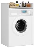 BDW Armario para Lavadora y Secadora, 97,5 x 64 x 50 cm, Mueble de Baño Alto, Blanco