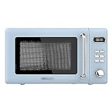 Cecotec Microondas Digital con Grill de 20 L Proclean 5110 Retro Blue. 700 W en 5 Niveles, Temporizador hasta 60 mins, 8 Programas y Modo Descongelación, Diseño Vintage en Azul