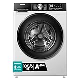 Hisense WD3S1043BW3 - Lavadora Secadora 2 en 1 con Vapor,Clase D/A, Carga Frontal 10.5 kg Lavado, Secadora 6 kg, Conectividad WiFi, Programación Asistida, Monitor de Consumo, Serie 3S, Blanco