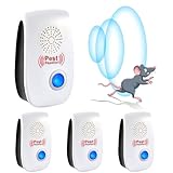 Seatek Repelente Ultrasónico de Plagas,4 Paquetes Electrónico Repelente Mosquitos Control de Plagas, Antimosquitos Electrónico y Ahuyentador Roedores Anti Cucarachas,Mosquitos,Moscas,Ratones,Arañas