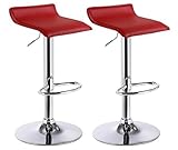 Mueblix | Taburetes Altos de Cocina 2 Unidades | Taburete de Bar | Silla Giratoria y Regulable en Altura | Color Rojo | Modelo Andes