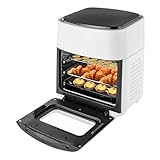 Freidora de aire caliente, 15 L, 1400 W, con tecnología Rapid Air, protección segura, tiempo de fritura y temperatura ajustables para el hogar, restaurantes, escuelas, cafeterías (blanco)