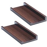 Cobenga 2 Estantes Flotantes de Madera Maciza para Pared, Borde de Fotos e Imágenes de 30 cm, Estantes de Almacenamiento de Pared Rústicos con Borde, Estantería para Libros para Niños, Estantes para