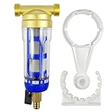 Filtro de Agua Retrolavado, Filtro Agua Reutilizable, Water Filter de Sedimentos Giratorio, Filtros de Agua del Grifo para Filtro de Sedimentos de Manguera de Agua de Pozo (Rosca Macho de 3/4') (Azul)