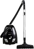 Amazon Basics Potente aspirador con bolsa, para suelos duros y alfombras, filtro HEPA, compacto y ligero, 700 W, 1,5 l (UE), Negro