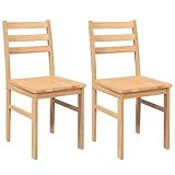 vidaXL Sillas de Comedor 2 Unidades Madera Maciza de Caucho