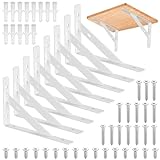 8 Piezas Soportes para Estantes de Pared, Escuadra para Estanterías, Soportes Estantes Triangulares de 90 Grados Angular de Montaje en Pared Pesados para Cocina Libros Estante (Blanco 150X95MM)