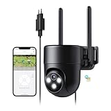 NUASI 4G LTE Cámara Vigilancia Exterior con Tarjeta SIM, 24/7 Cámara con SIM y Visión Nocturna en Color 2K, Detección Humana con IA, PTZ 360°, Audio Bidireccional