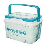 AKTIVE Nevera rígida de Playa 5L, Estilo Classic, plástico Resistente, Aislamiento de Poliuretano Superior, Mantiene el frío hasta 15h, Tapa con Cierre Seguro, diseño en Tonos azulados (62392)