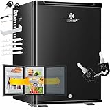 KESSER® Mini nevera con cerradura y llave, minibar 40 litros de capacidad útil, Frigorífico 22dB, cambio de sentido de apertura de puerta, 4°-16°C altura 57cm, iluminación Refrigerador negro