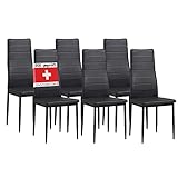 Albatros 2698 Milano Set de 6 sillas de Comedor, Negro