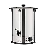 METRO Professional Hervidor de agua/Urna de café GWB1020, Caldera Catering Comercial, acero Inoxidable, 20 L, 130 tazas, 2600 W, indicador nivel de agua, función conservación del calor, plata