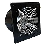 ECUTEE - Ventilador axial de 80 W, 1250 m³/h, ventilador extractor de 200 mm, ventilador de metal industrial, para cocina y baño, para techo y pared, tamaño de placa: 250 x 250 mm