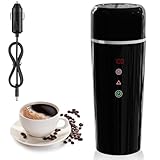 Hervidor agua electrico para coche, 12 V/24 V Pequeño Portatil Calentador agua para camión, Termo agua caliente de viaje con control de temperatura, 420 ml Tazas de calienta para Té Café y Leche