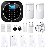 TecPeak - Sistema de Alarma doméstica sin Cables, Kit de Alarma WiFi/gsm con Seguridad Sirena Que Proporciona un Modo Altamente eficaz para Proteger tu hogar y Oficina (A1 Negro).